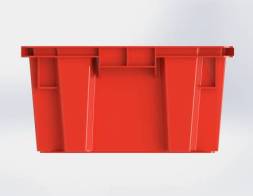 Ящик пластиковый пищевой конусный перфорированный, 600х400х200 мм, красный [12.433.99.PE.R]