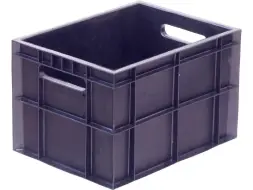 Ящик пластиковый сплошной, 400x300x260 мм, 32,4 л, черный [303]