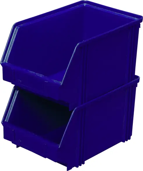 Ящик пластиковый сплошной, 250×148×130 мм, 4.8 л, синий [7967]