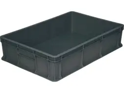 Ящик пластиковый сплошной, 600×400×140 мм, 27 л, серый [705.03.02]