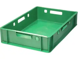 Ящик пластиковый сплошной Е1 (евроформат), 600x400x120 мм, 25 л, зеленый [205]